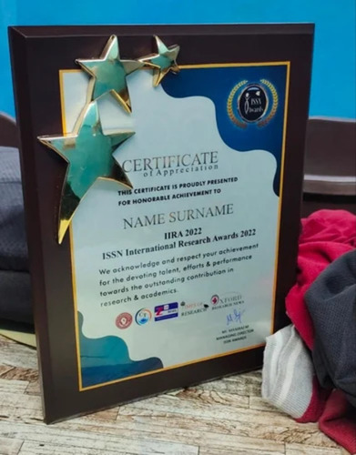 Star Wooden Plaque - Square Shape, Brown Finish | Appreciation Award for Outstanding Achievement