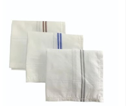 White Border Handkerchief For Mens