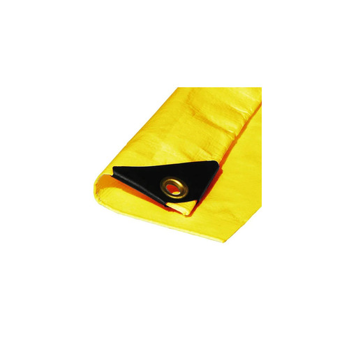 120 GSM LDPE Coated Plastic Tarpaulin - 4 mm Thickness, 150 GSM | Yellow, Standard Design, Woven HDPE, Plain Tent Style for Water Protection