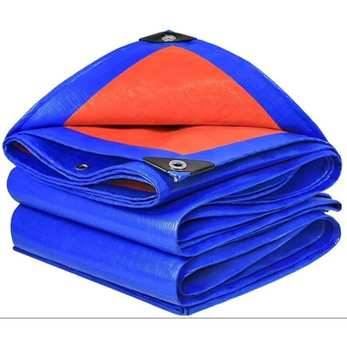 4 mm Blue HDPE Tarpaulin - LDPE Coated, 150 GSM | Water Protection Covering, Woven Material, Standard Design, Plain Tent Style