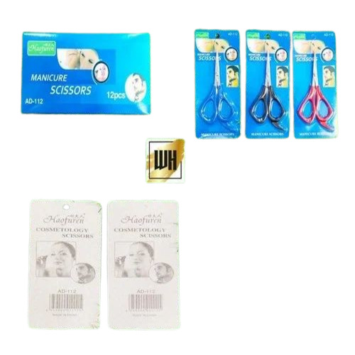 AD 112 Manicure Scissors - Premium Quality, Optimum Size Available In Different Sizes, Multicolor, Corrosion Proof, Right-Handed Scissors, Polished Finish