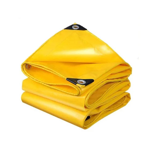 Barsaat HDPE Tarpaulin - 6 mm Thickness, 150 GSM Yellow Woven Cover | Standard Design, Water Protection, Camp Tent Usage