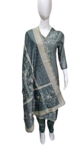 Ladies Printed Kurti - 100% Cotton, Available in M, L, S, XL Sizes, Grey Color, Light Weight and Breathable 3-4th Sleeve Style, Ideal for Casual Wear, Suitable for Summer and Winter