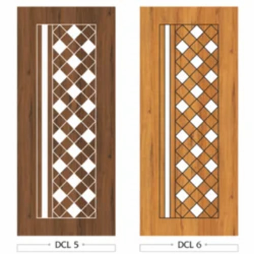Designer Laminate Door - Solid Wood 25mm To 55mm Thickness Brown Color Modern Design | Premium Quality Laminated Surface Finish Customized Size
