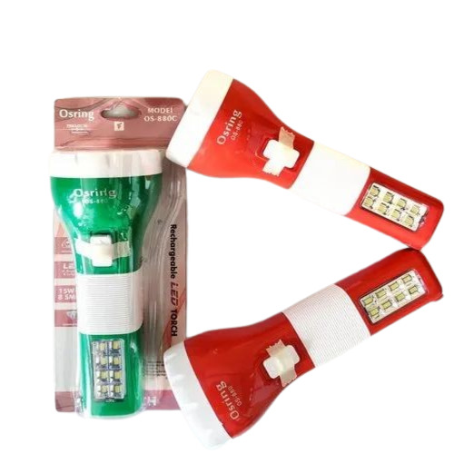 LED Torch - 50W Warm White Light, Premium Quality Plastic Design | 15 Hour Runtime, Lithium Ion Battery