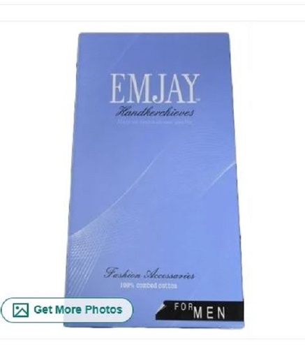 Mens Plain Dyed Cotton Handkerchief - Standard Size, Blue Color | Wrinkle Free, Smooth Touch, Skin Friendly, Excellent Finish