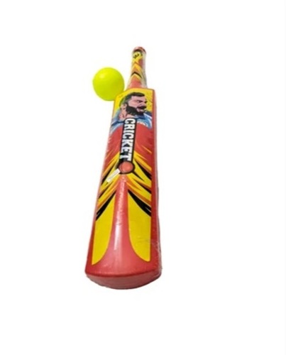 Senior Cricket Bat - Color: Red, Plain Pattern | Ideal for Playing Cricket, Unisex Application, High-Quality Design