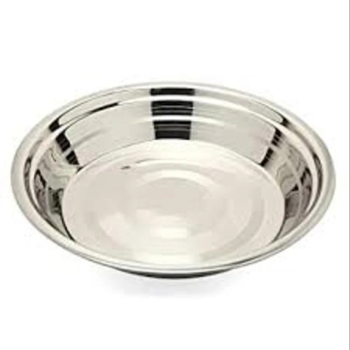 Stainless Steel Parat - Multiple Sizes, Polished Silver Finish | Non-Reactive, Elegant Design for Easy Dough Kneading, Hygienic Kitchen Use