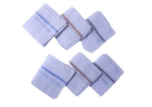 White Cotton Handkerchief For Men