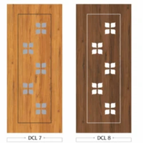 Wooden Groove Door - 96 Inch Height, 25mm to 55mm Thickness | Premium Quality Pinewood, Modern Laminated Surface, Multicolor Finish, Left Lock Handle Position, Swing Open Style