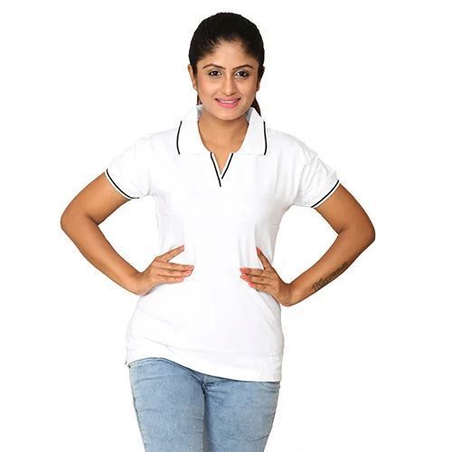 Breathable Ladies Collar T Shirt