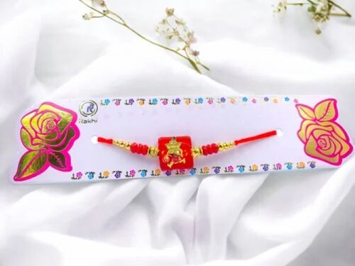 Cultural Fusion Designer Rakhi - Stone Material, Customized Design, Different Colors | Durable, Eco-Friendly, Moisture Proof, Rich Texture Polished Beads