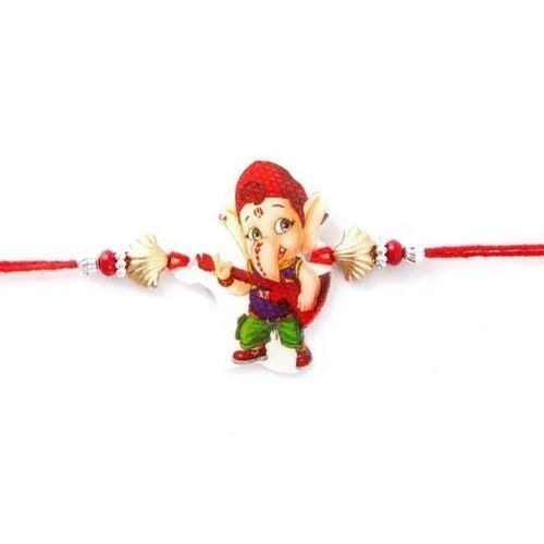 Designer Kids Rakhi - Premium Quality, Comfortable Fit | Durable Thread, Unique Beads, Shiny Embellishments, Artistic Patterns, Ethnic Charm, Moisture Proof, Eco-Friendly
