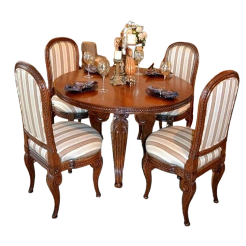 Designer Wooden Dining Table Set - 8 Seater Premium Teak Wood , Attractive Oval Shape with Laminated Top and Chairs