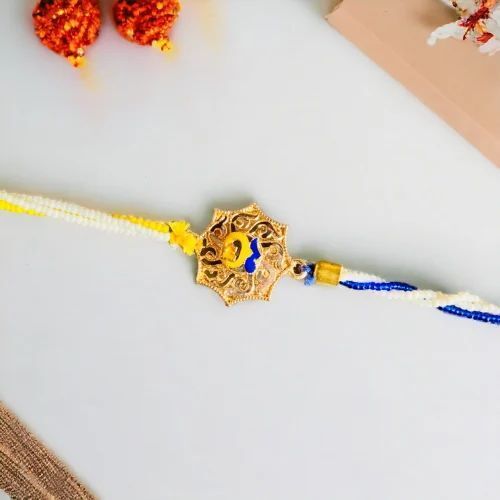 Graceful Designer Rakhi - Beads Material Eye-Catching Colors Optimum Design Customized Charm | Eco-Friendly Moisture Proof Easy To Clean Light Weight Cultural Fusion