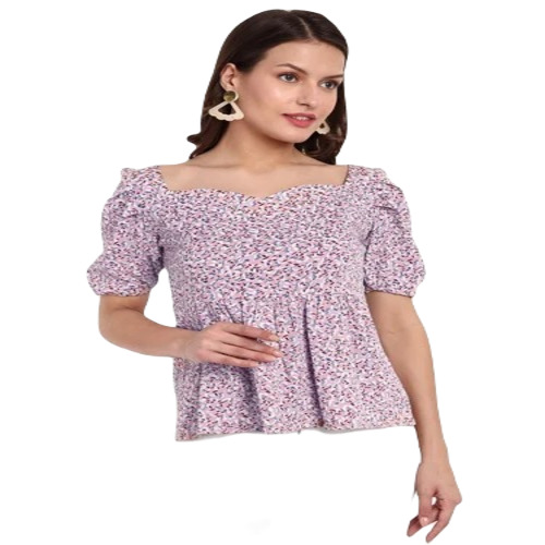 Ladies Pink Printed Top