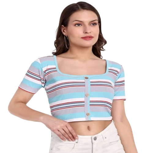 Ladies Western Tops - Summer Season, Small Size, Multicolor Printed Fancy Design | Casual Party Wear Blended Fabric