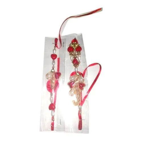 Light Weight Designer Rakhi - Ethnic Charm with Artistic Patterns, Unique Beads & Shiny Embellishments | Eco-Friendly, Moisture Proof, Comfortable Fit, Durable Thread