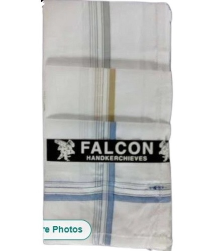 Mens Fancy Handkerchief - Cotton Blend, Standard Size | White Color, Color Fastness, Shrink Resistance, Ideal for Gifting