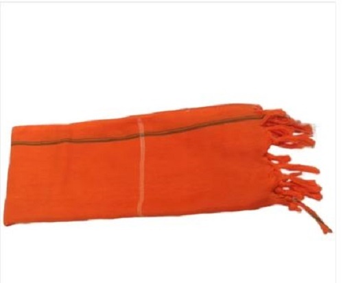 Orange Cotton Gamcha - 100% Cotton, Rectangle Shape, Plain Dyed Design | Easy to Wash, Quick Dry, Fade Resistant, Elegant Look, Perfect for Gifting