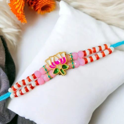 Rich Texture Designer Rakhi - Stone Material, Eclectic Colors | Moisture Proof, Eco-Friendly, Durable, Charming Appeal, Customized Design, Graceful Fusion