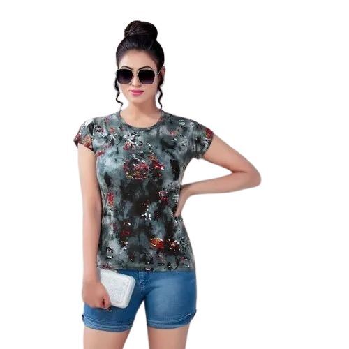 Soft Cotton Crew Neck T-Shirts - Premium Quality, Slim Fit, Short Sleeves, Breathable and Stretchable Fabric in Solid Colors for Ladies