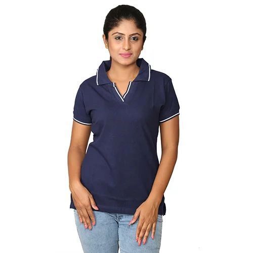 Slim Fit Ladies Collar T Shirt