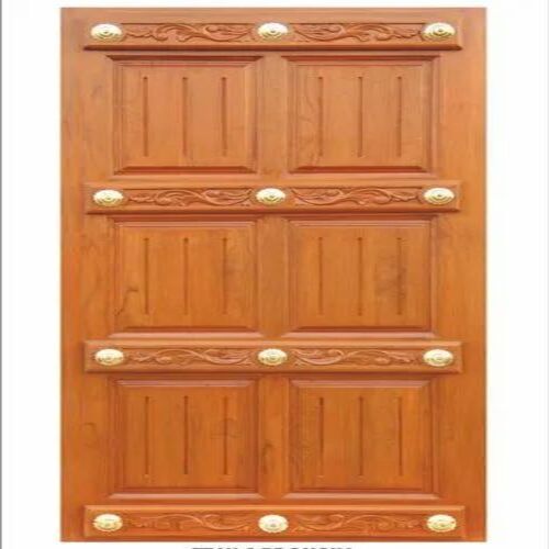 Solid Wood Doors - Premium Quality Brown Teak, Moisture-Proof, Polished Finish for Home, Kitchen, Office Use