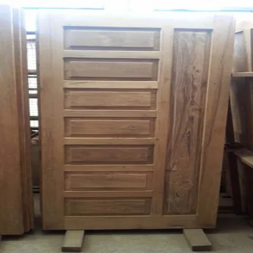 Teak Door - Premium Grade Optimum Quality | Polished Finish Customized Size Brown Color Modern Design Swing Open Style
