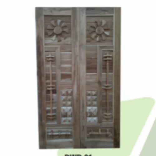 Teak Wood Doors - Premium Carved Indian Teak 30mm Thickness | All Sizes Available Finished Surface Brown Color Swing Style