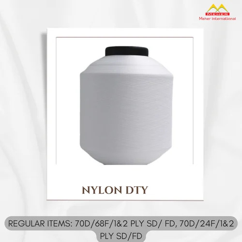 160/136 ATY Nylon Yarn FD - 100% Raw Nylon, Bright White Color | Eco-Friendly, Plain Style for Textile Knitting