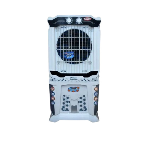 Tower Air Cooler - 95 Litre Capacity, Manual Cleaning Method, Floor Standing, White/Black/Green Plastic Design, 20 ft Air Throw Coverage