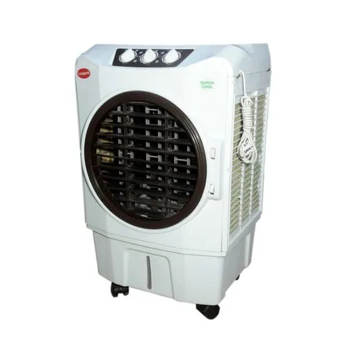 Leopard Personal Air Cooler - 65 Litre ABS Plastic, 16 Inch Front Grill Size, Floor Standing, Manual Cleaning Method, Dimensions 21 x 24 x 37 Inch, White Color, 20 ft Air Throw Coverage