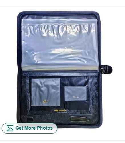 Black PVC File Folder - Tear Resistant Material, Rectangular Shape, Lightweight Design | Easy to Clean, Ideal for Document Storage and Gifting