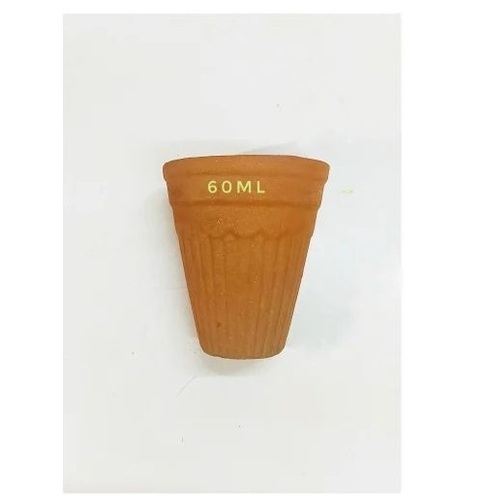 Clay Kulhad - Clay, 60ml, Red | Coated Finish, Handmade, Modern Round Design