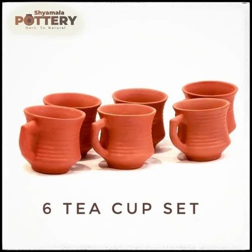 Clay Kulhad - 100ml Red Modern Design | Handmade Clay Tea, Lassi, Coffee Drinking Cup Set