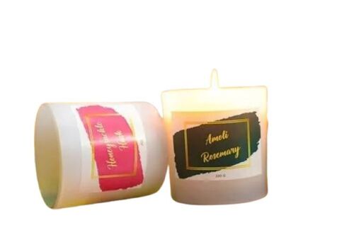 Frosted Glass Two Wick Candle