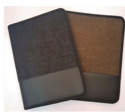 Jute And Leather Document Folder