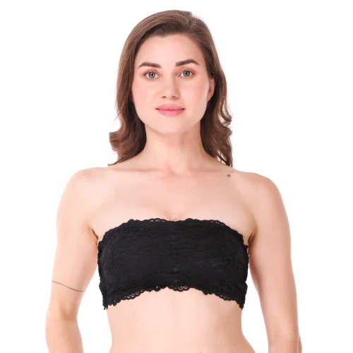 Ladies Black Strapless Tube Cotton Bra