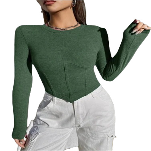 Ladies Green Plain Top - Crepe Fabric Sizes XS-XL | Fancy Style for Casual Wear Perfect for Summer Occasions
