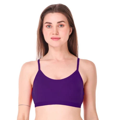 Ladies Purple Cotton Sports Bra