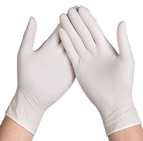 Latex Examination Gloves - Mid Forearm Length, Powdered, Sterile, Plain Pattern, White Color