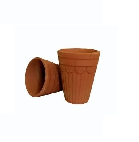 Mitti Kullad Glass - Clay, 70ml, Red | Elegant Design, Round Shape, Easy to Clean, Stylish Addition for Hotel Settings