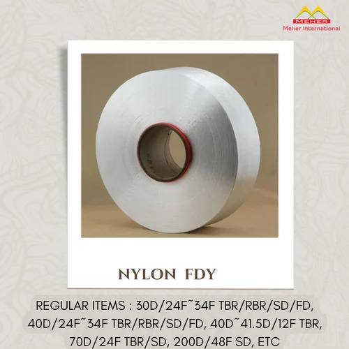 Nylon FDY 40/12 Bright Yarn - 100% Nylon, White Color, Eco-Friendly Attributes | Durable, Bright Lustre, Ideal for Textile Industry