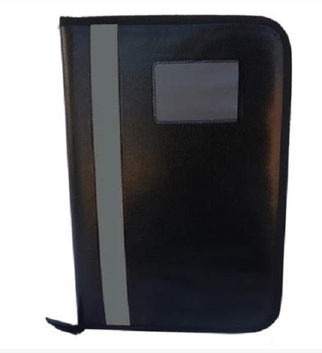 Plain Black Leather Portfolio Folder