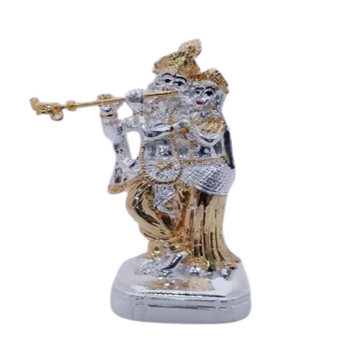 Silver Plated Radha Krishna Idol