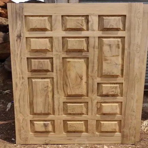 Solid Teak Wood Doors - Premium Optimum Quality, Designer Brown Finish | Customized Swing Entry Doors for Home, Kitchen, Office, Cabin