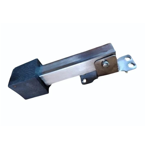 Stainless Steel Door Stopper - 6 Inch Hook Style | Polished Finish, Corrosion Resistant, Black & Silver Color, Rubber Components