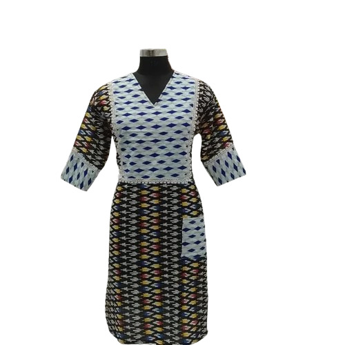 Stylish Printed Kurti - Cotton, S-4XL, Multi Colour, 3/4th Sleeve, V Neck | Quick Dry, Breathable, Casual Wear
