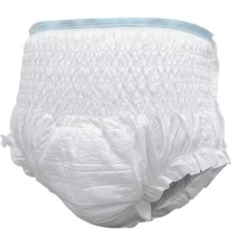 Disposable Unisex Pull-Up Diapers - Microfiber Material, 41''-54'' Waist Size, White Color | Ideal for Adult Care